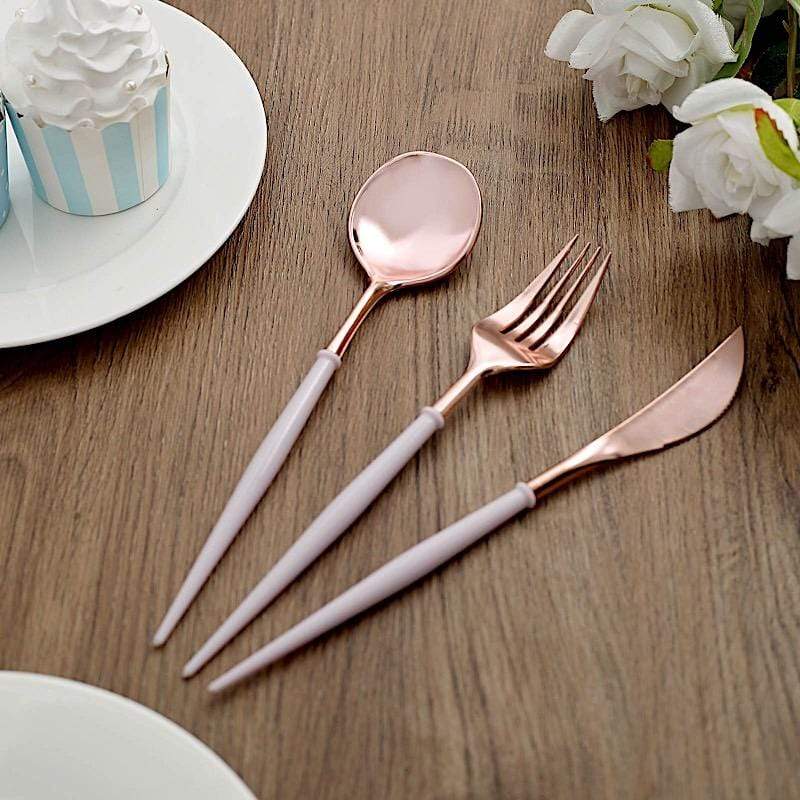 24 Disposable Plastic Cutlery Spoon Fork and Knife Set