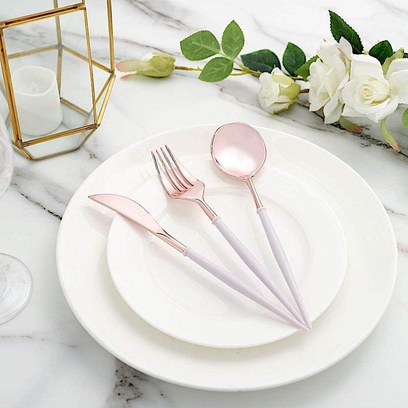24 Disposable Plastic Cutlery Spoon Fork and Knife Set