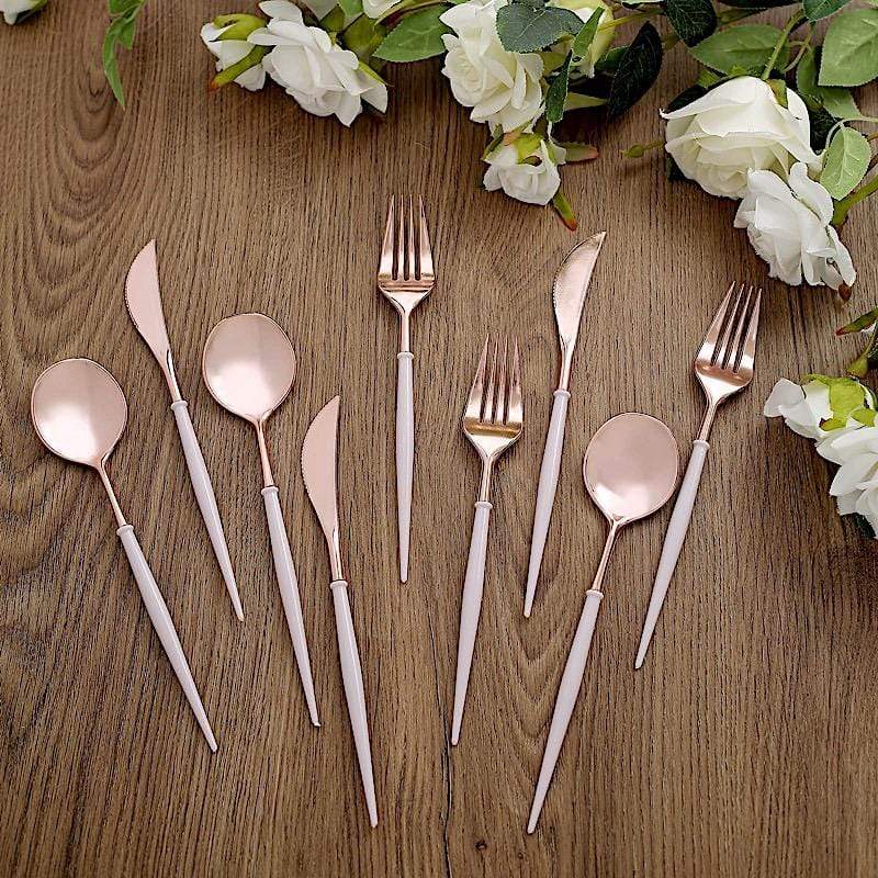 24 Disposable Plastic Cutlery Spoon Fork and Knife Set