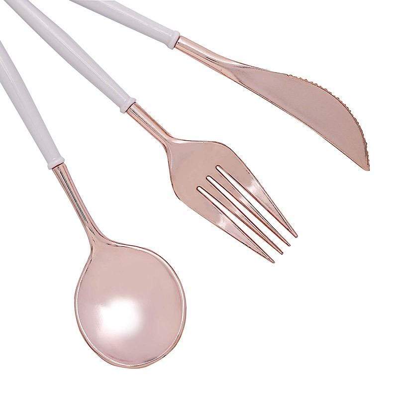 24 Disposable Plastic Cutlery Spoon Fork and Knife Set