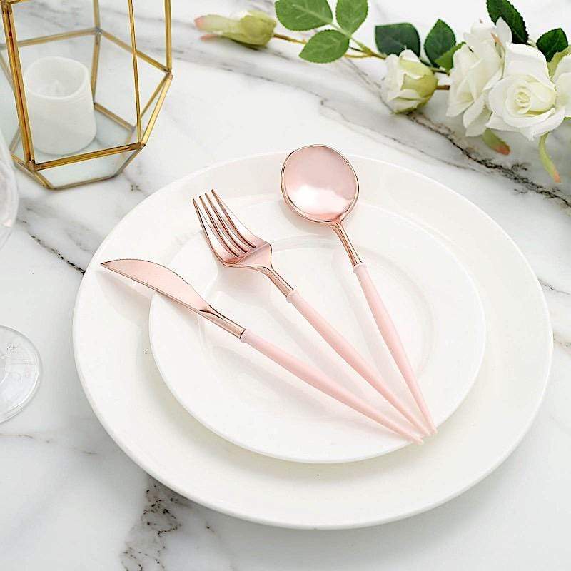 24 Disposable Plastic Cutlery Spoon Fork and Knife Set