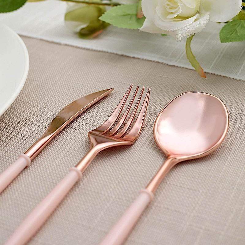 24 Disposable Plastic Cutlery Spoon Fork and Knife Set