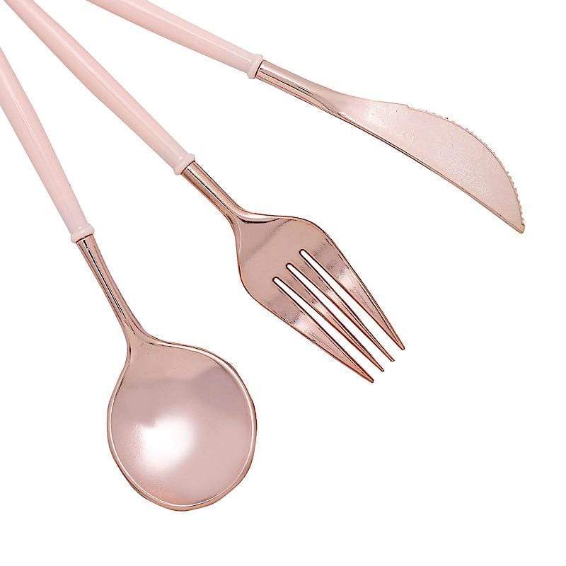 24 Disposable Plastic Cutlery Spoon Fork and Knife Set