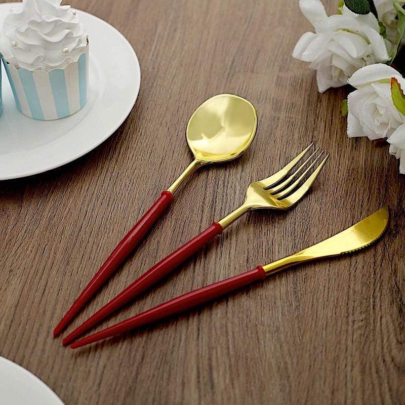 24 Disposable Plastic Cutlery Spoon Fork and Knife Set