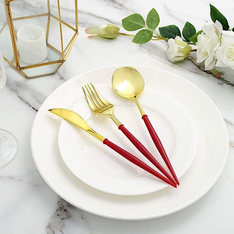24 Disposable Plastic Cutlery Spoon Fork and Knife Set