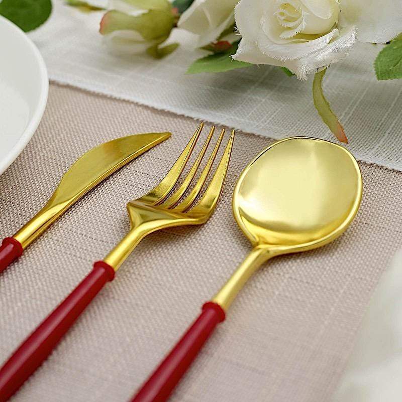 24 Disposable Plastic Cutlery Spoon Fork and Knife Set