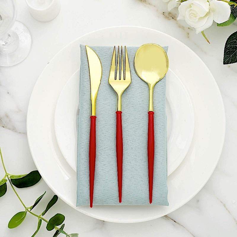 24 Disposable Plastic Cutlery Spoon Fork and Knife Set