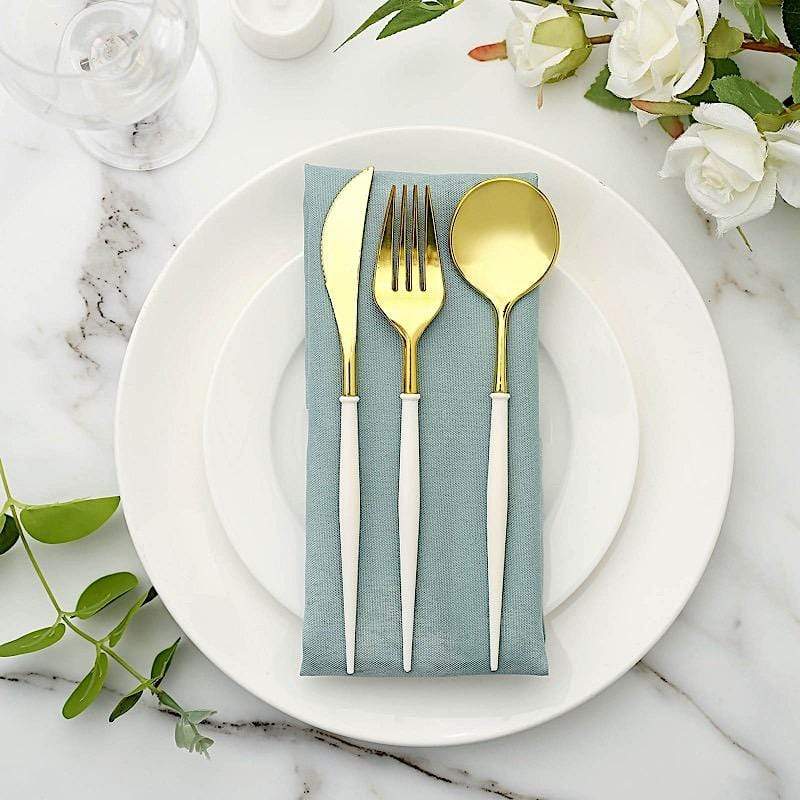 24 Disposable Plastic Cutlery Spoon Fork and Knife Set
