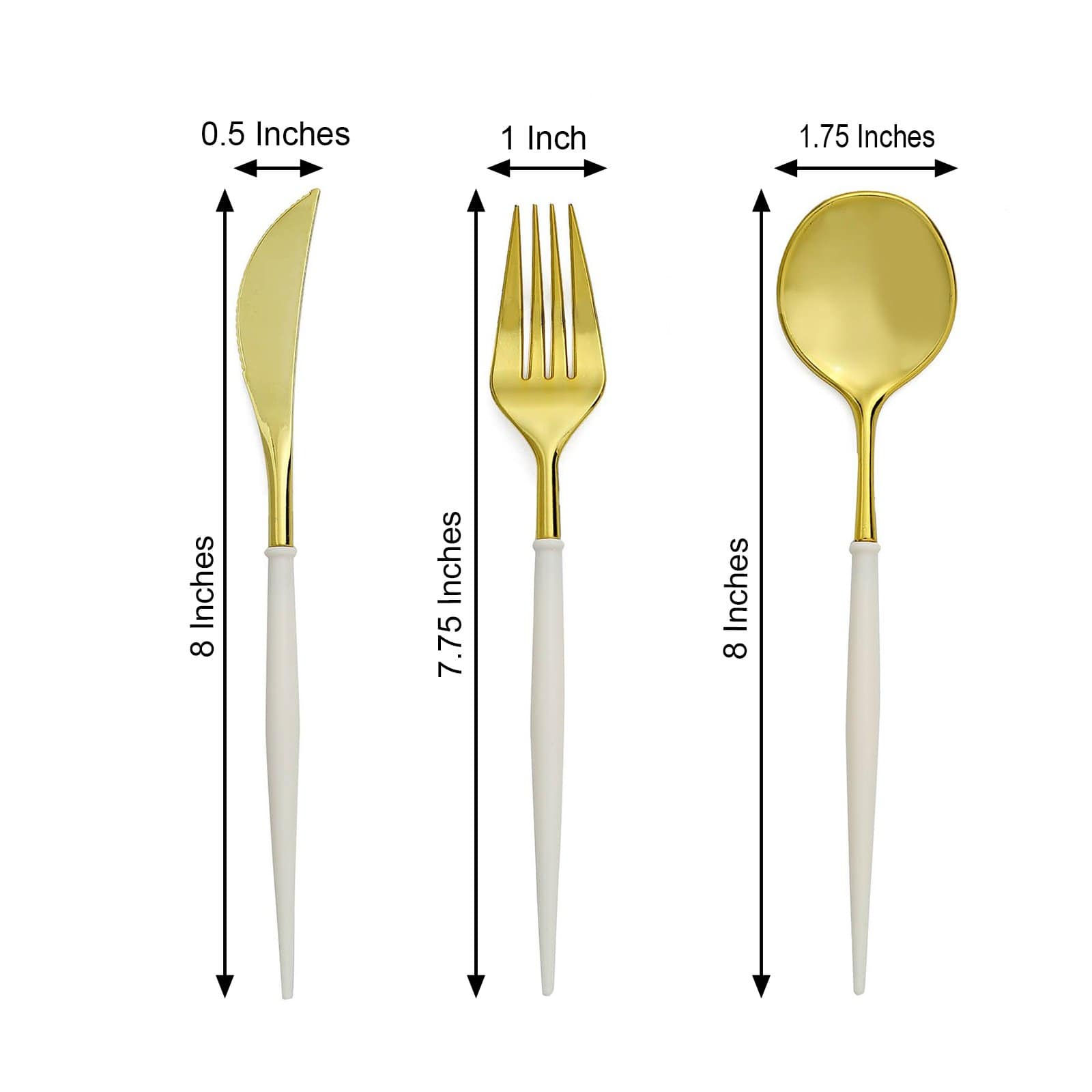 24 Disposable Plastic Cutlery Spoon Fork and Knife Set
