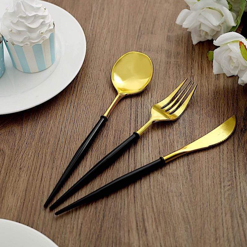 24 Disposable Plastic Cutlery Spoon Fork and Knife Set