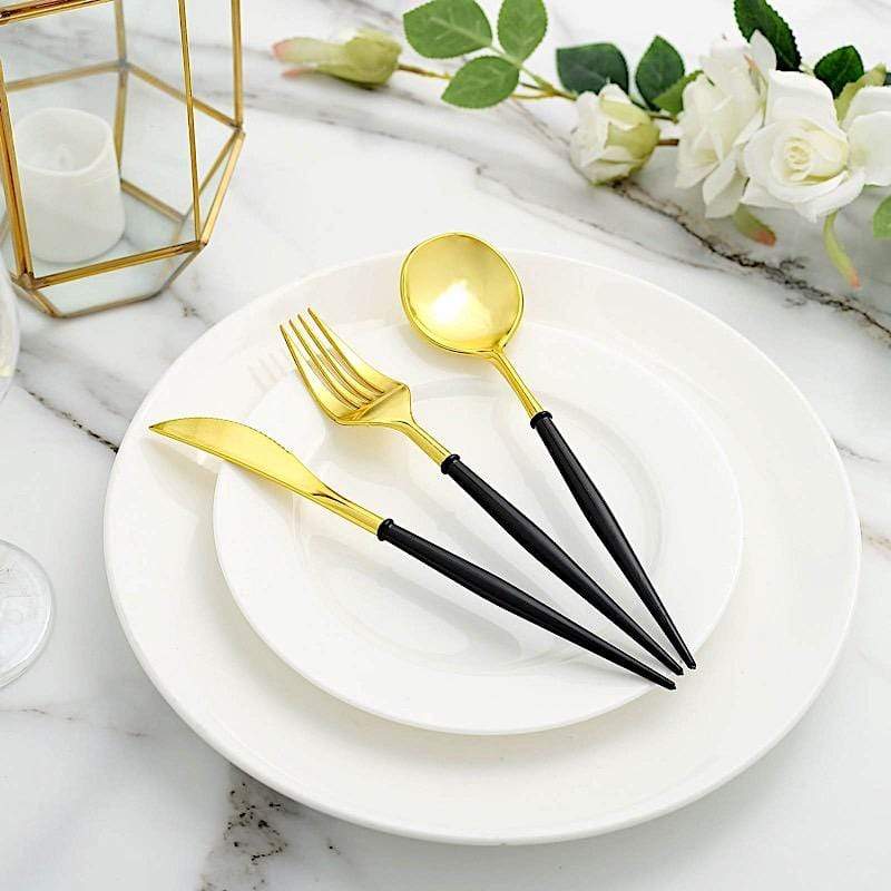 24 Disposable Plastic Cutlery Spoon Fork and Knife Set