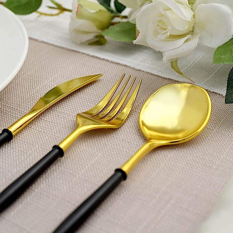 24 Disposable Plastic Cutlery Spoon Fork and Knife Set
