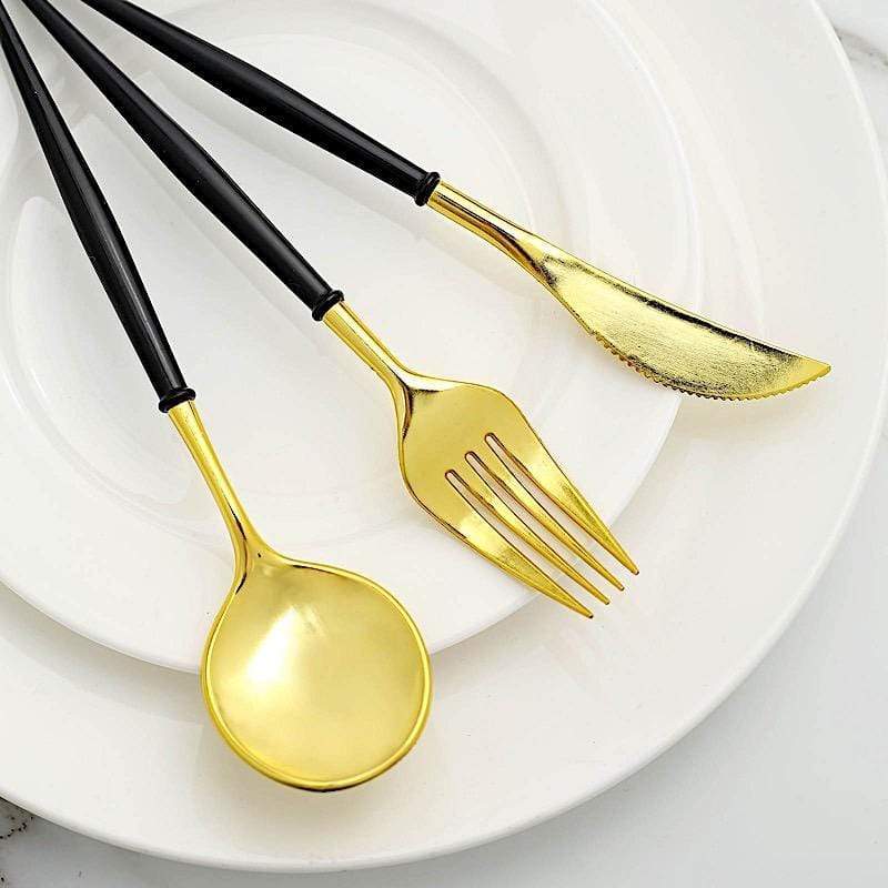 24 Disposable Plastic Cutlery Spoon Fork and Knife Set