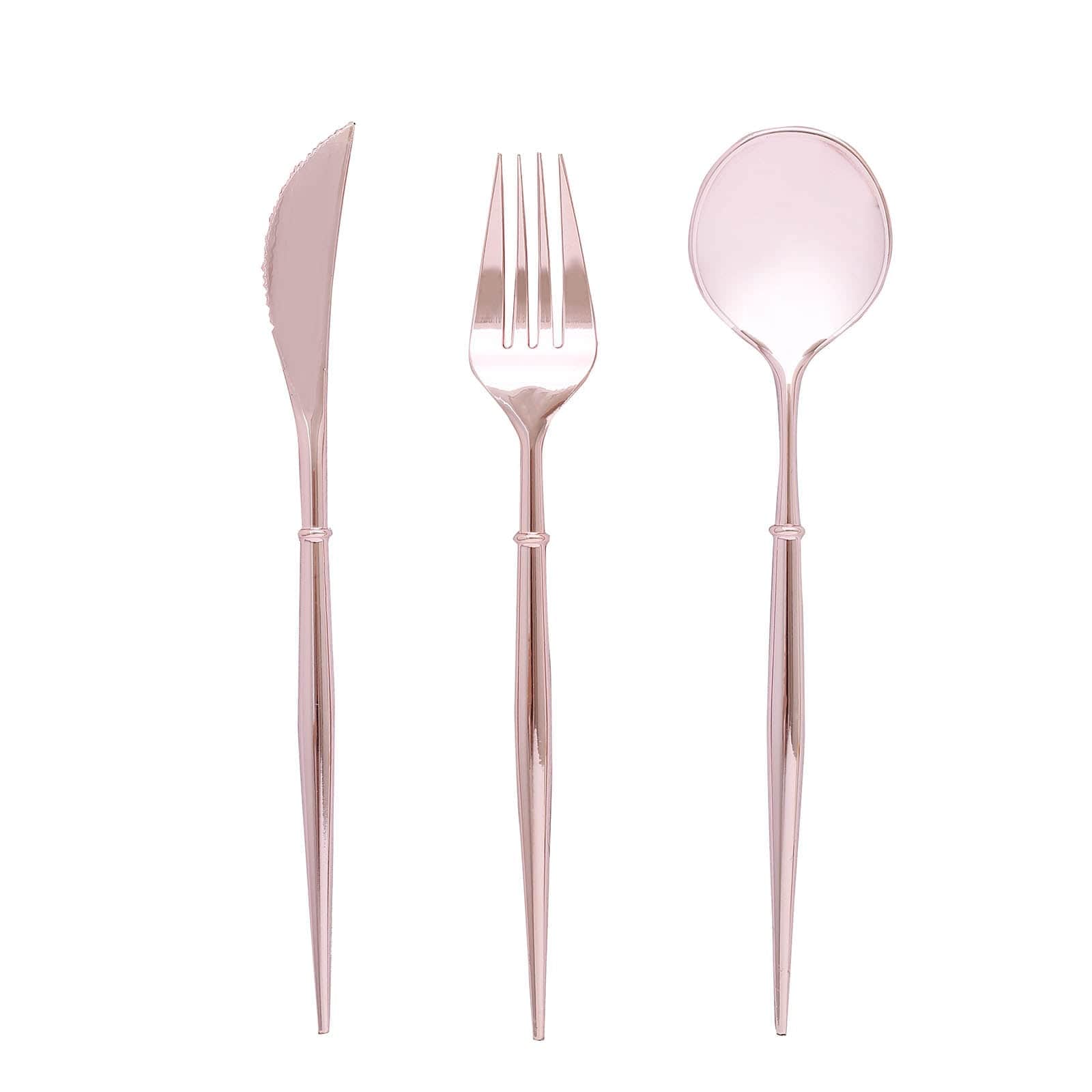 24 Disposable Plastic Cutlery Spoon Fork and Knife Set