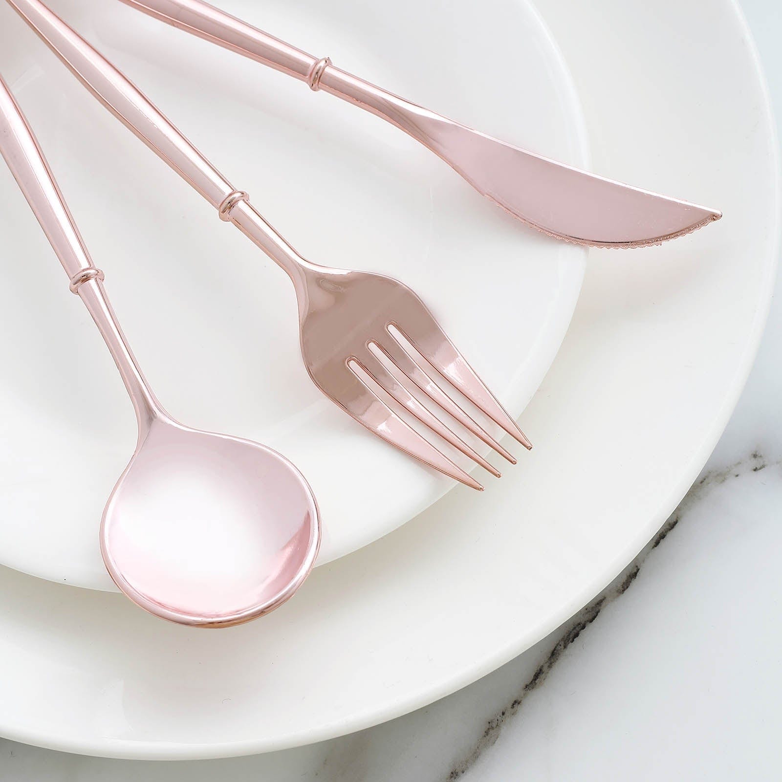 24 Disposable Plastic Cutlery Spoon Fork and Knife Set