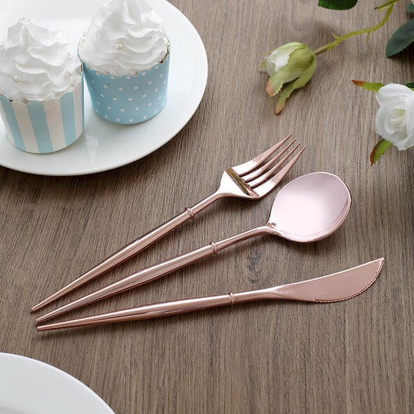 24 Disposable Plastic Cutlery Spoon Fork and Knife Set