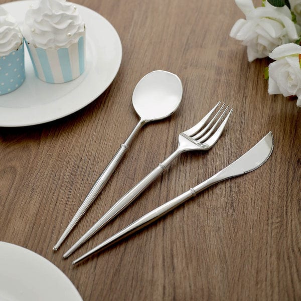 24 Disposable Plastic Cutlery Spoon Fork and Knife Set