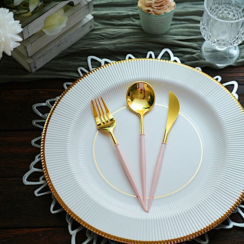 24 Disposable Plastic Cutlery Spoon Fork and Knife Set