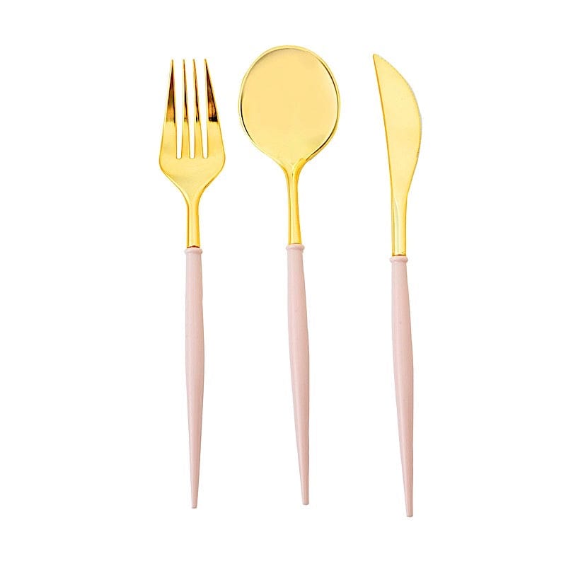 24 Disposable Plastic Cutlery Spoon Fork and Knife Set