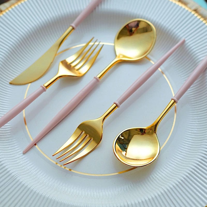 24 Disposable Plastic Cutlery Spoon Fork and Knife Set