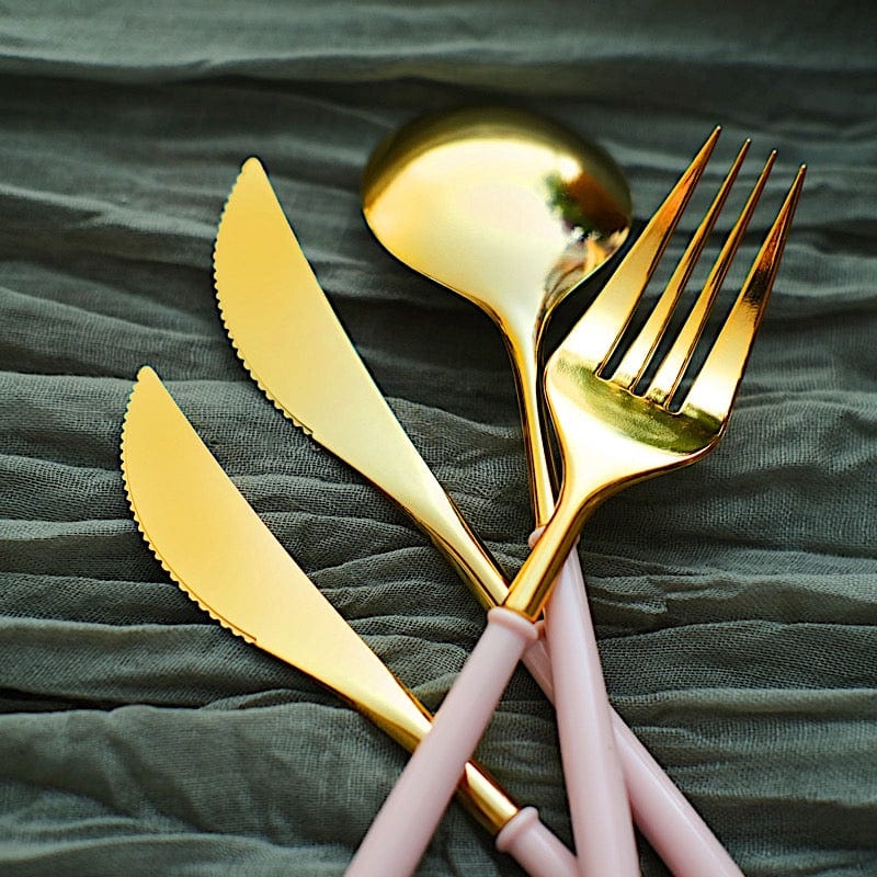 24 Disposable Plastic Cutlery Spoon Fork and Knife Set