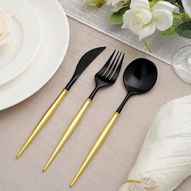 24 Disposable Plastic Cutlery Spoon Fork and Knife Set