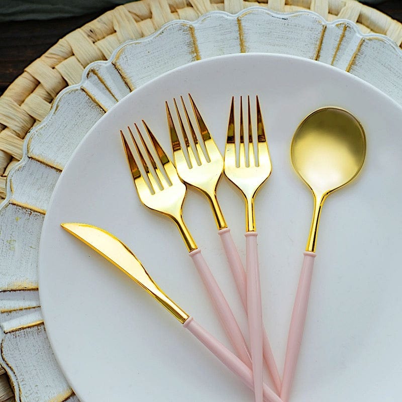 24 Disposable Plastic Cutlery Spoon Fork and Knife Set