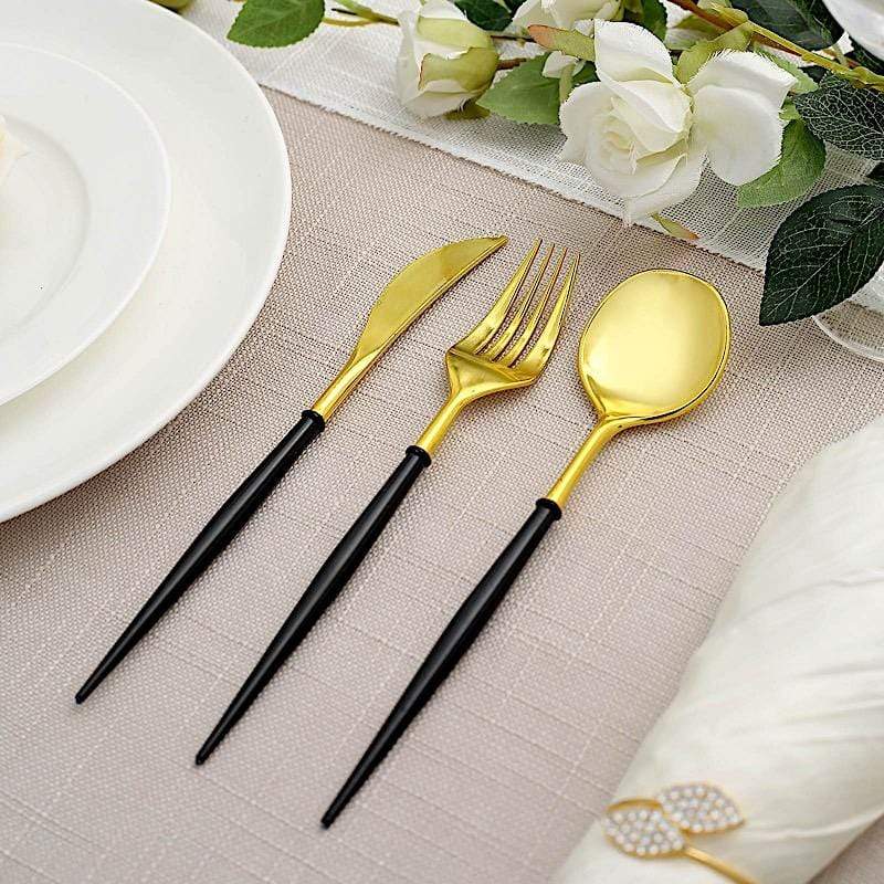 24 Disposable Plastic Cutlery Spoon Fork and Knife Set