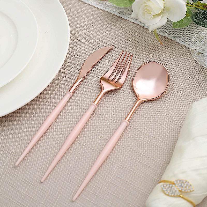 24 Disposable Plastic Cutlery Spoon Fork and Knife Set
