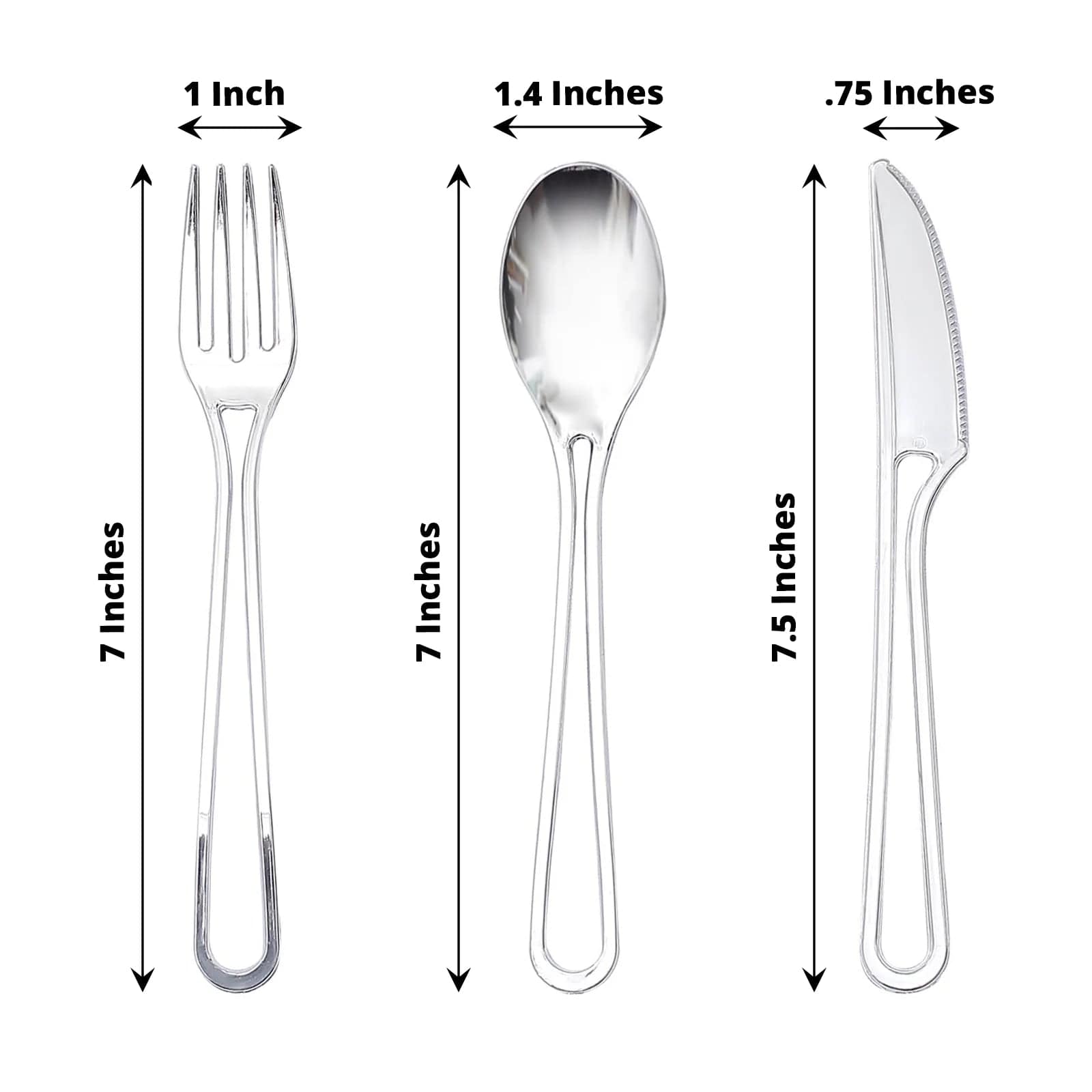 24 Disposable Plastic Cutlery with Hollow Handle Spoons Forks and Knives Set