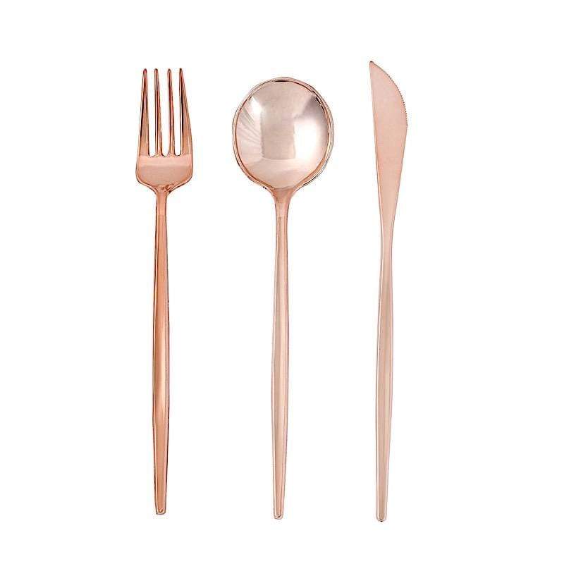 24 Disposable Premium Plastic Cutlery Spoon Fork and Knife Set