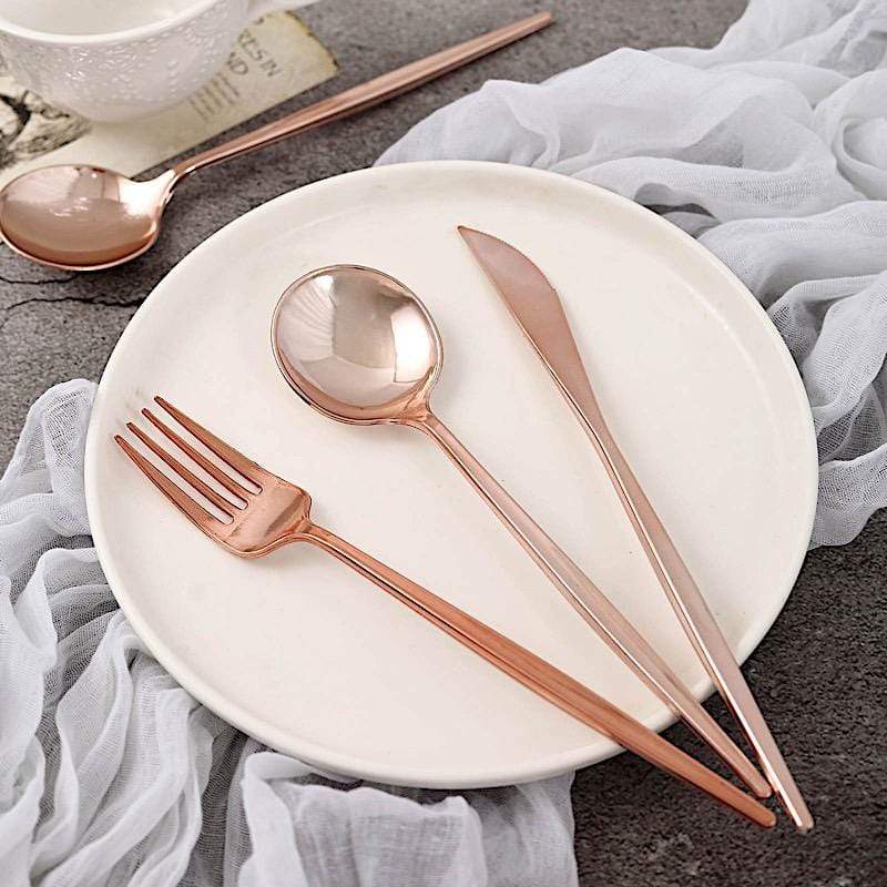 24 Disposable Premium Plastic Cutlery Spoon Fork and Knife Set