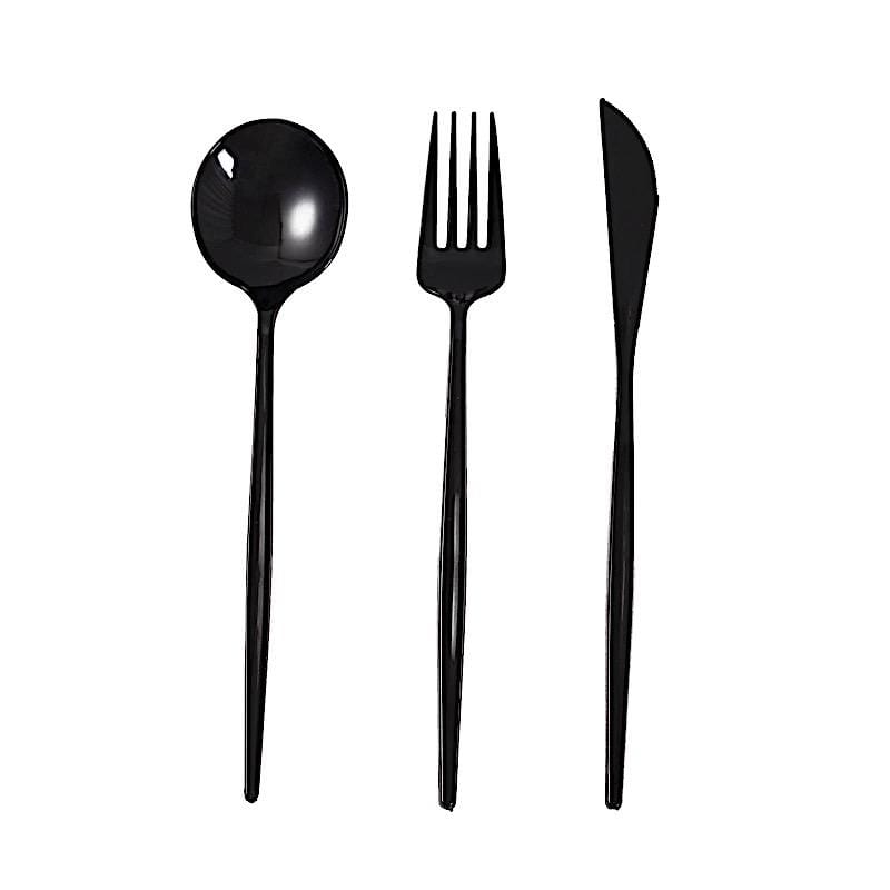 24 Disposable Premium Plastic Cutlery Spoon Fork and Knife Set