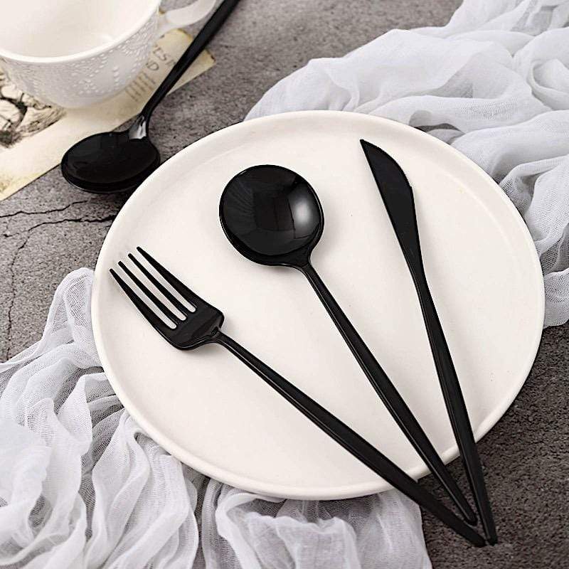 24 Disposable Premium Plastic Cutlery Spoon Fork and Knife Set