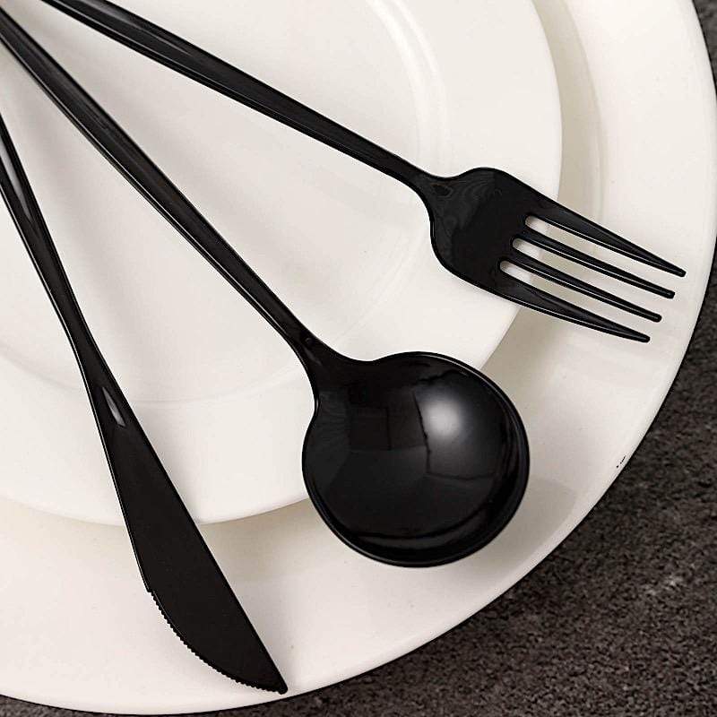 24 Disposable Premium Plastic Cutlery Spoon Fork and Knife Set