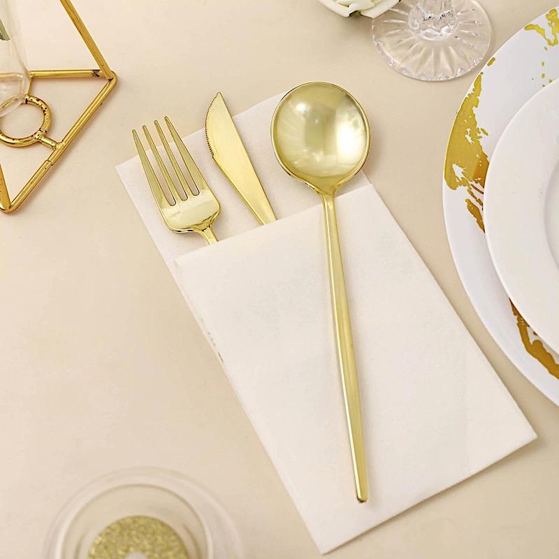 24 Disposable Premium Plastic Cutlery Spoon Fork and Knife Set