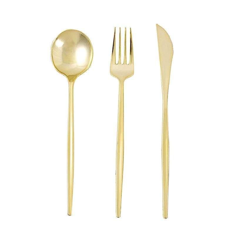 24 Disposable Premium Plastic Cutlery Spoon Fork and Knife Set