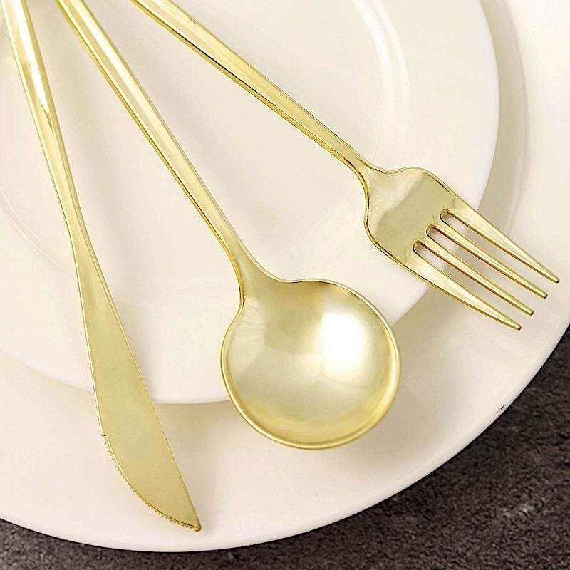 24 Disposable Premium Plastic Cutlery Spoon Fork and Knife Set