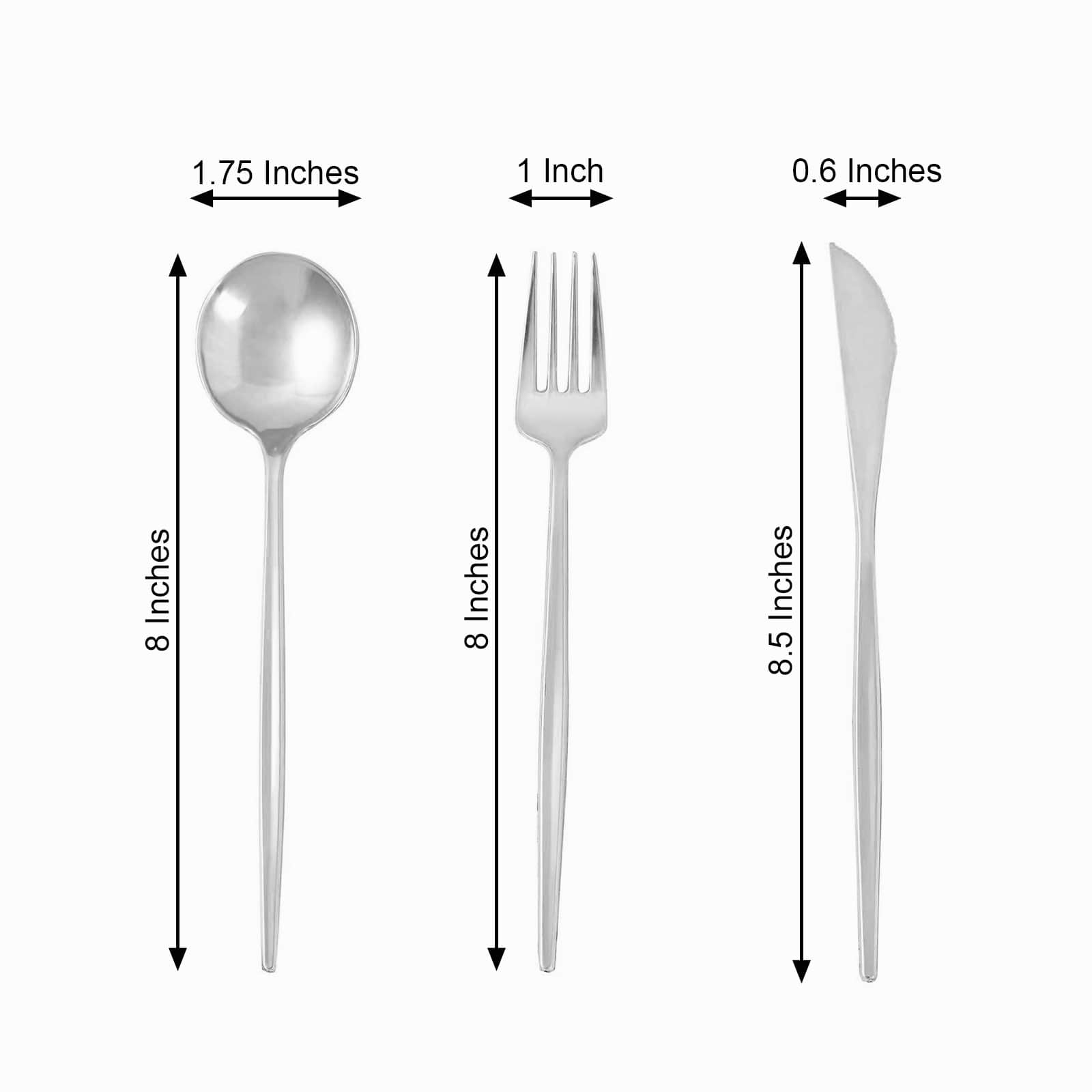 24 Disposable Premium Plastic Cutlery Spoon Fork and Knife Set
