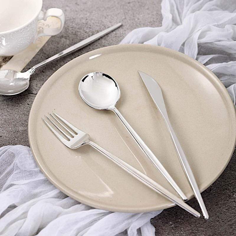 24 Disposable Premium Plastic Cutlery Spoon Fork and Knife Set