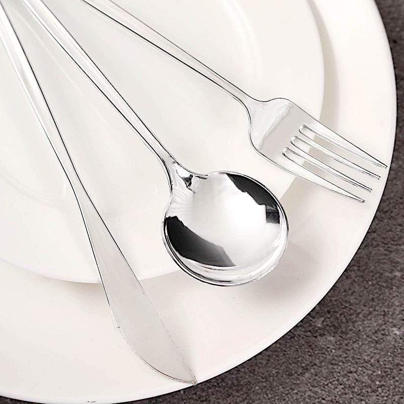 24 Disposable Premium Plastic Cutlery Spoon Fork and Knife Set