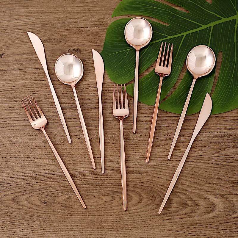 24 Disposable Premium Plastic Cutlery Spoon Fork and Knife Set