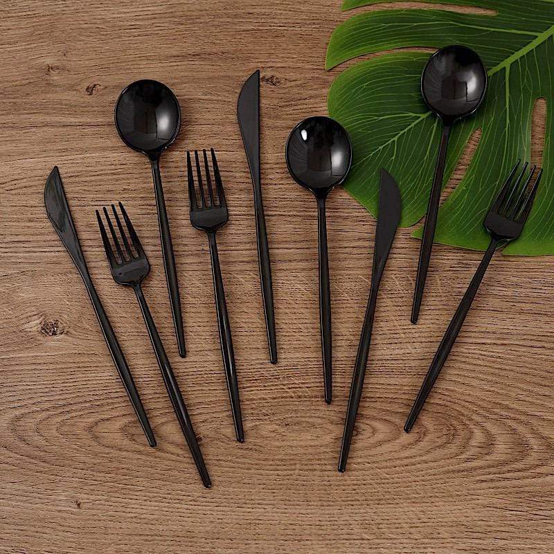 24 Disposable Premium Plastic Cutlery Spoon Fork and Knife Set