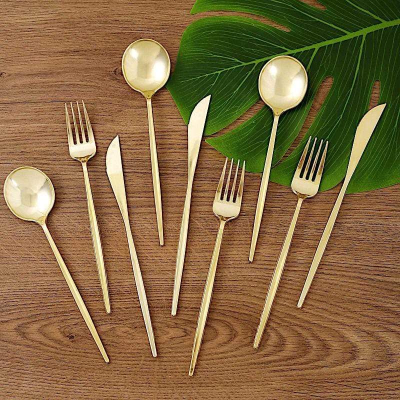 24 Disposable Premium Plastic Cutlery Spoon Fork and Knife Set