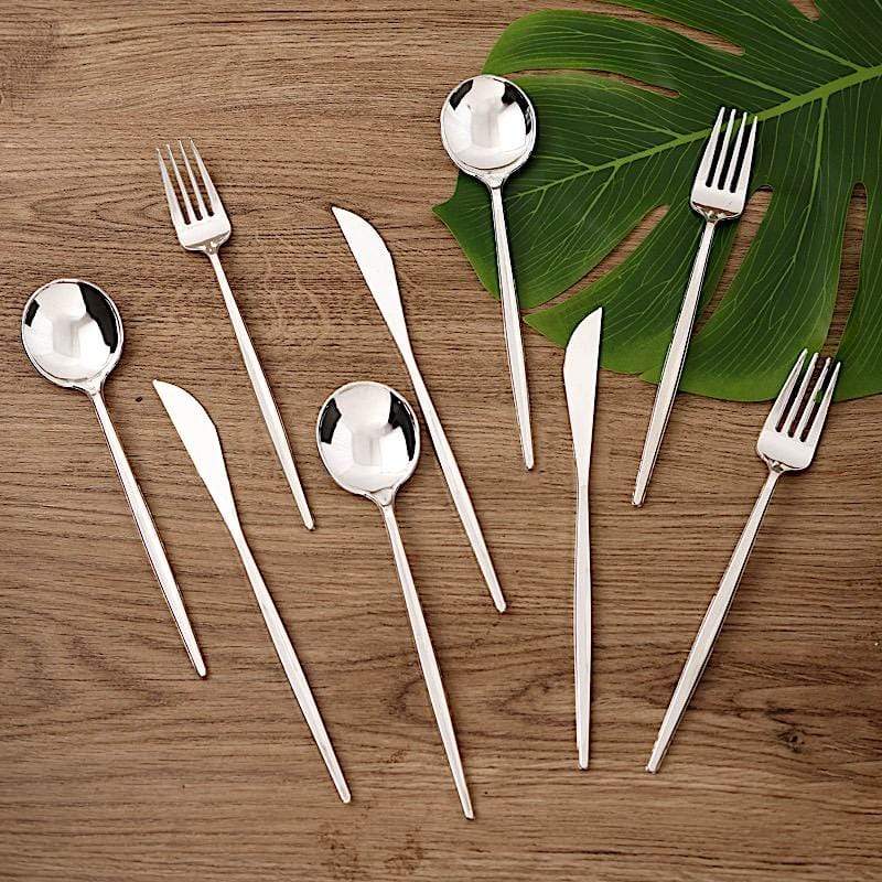 24 Disposable Premium Plastic Cutlery Spoon Fork and Knife Set