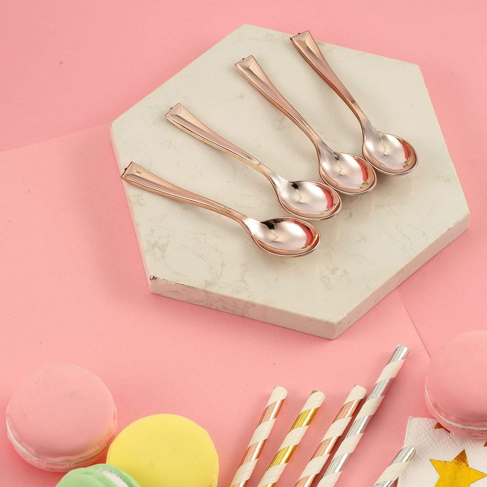 24 pcs 4 in long Disposable Plastic Party Dessert Spoons