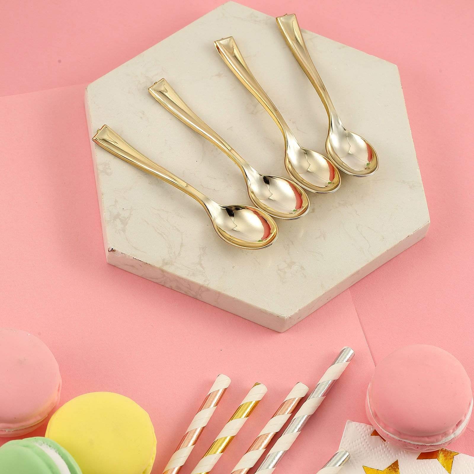 24 pcs 4 in long Disposable Plastic Party Dessert Spoons