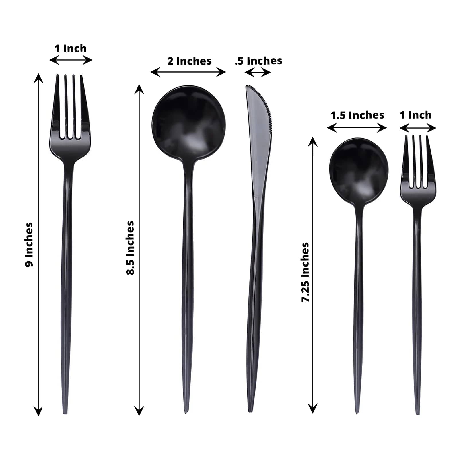 50 Disposable Heavy Duty Plastic Cutlery Spoons Forks and Knives Set
