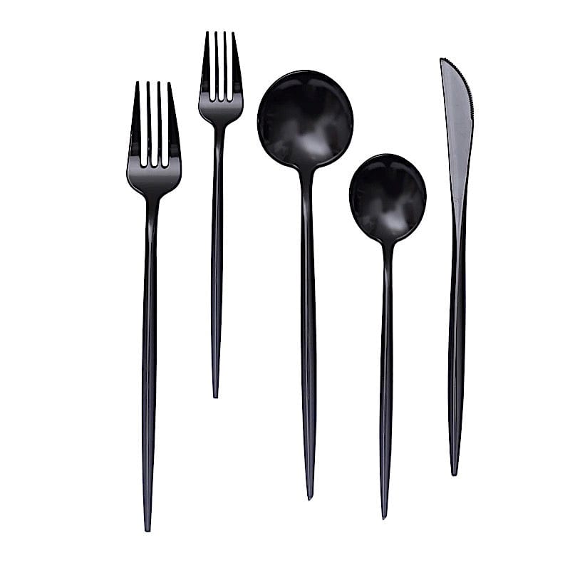 50 Disposable Heavy Duty Plastic Cutlery Spoons Forks and Knives Set