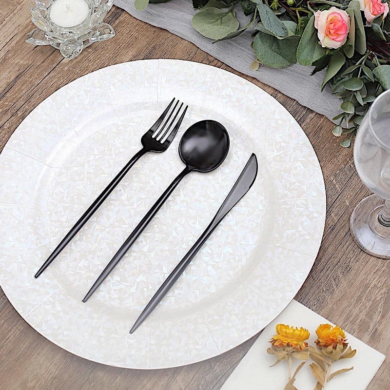 50 Disposable Heavy Duty Plastic Cutlery Spoons Forks and Knives Set